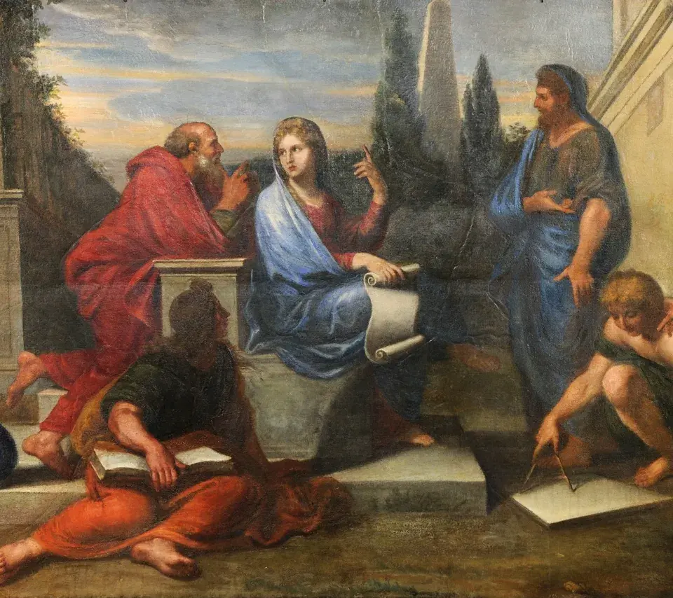 Michel II Corneille - Aspasie au milieu des philosophes de la Grèce