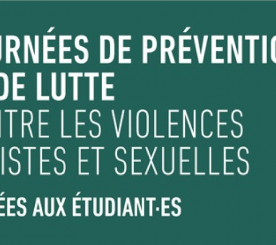 Journées de prévention et de lutte contre les violences sexistes et sexuelles - 6 et 7 octobre - Campus Condorcet
