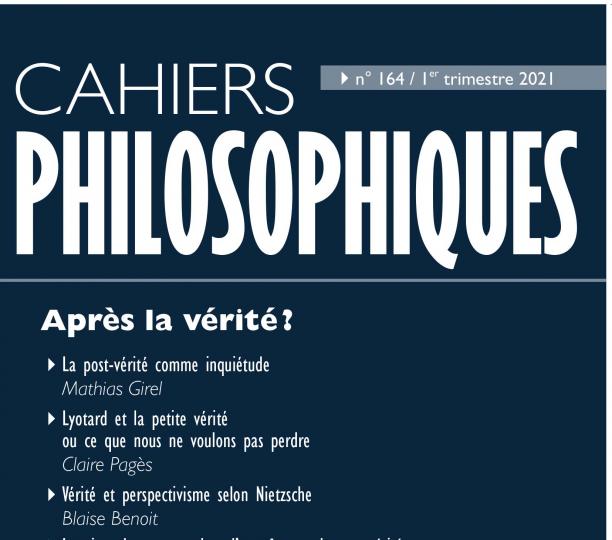 Cahiers philosophiques 2021/1 (N° 164)