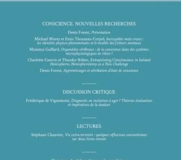 Consciences. Nouvelles recherches