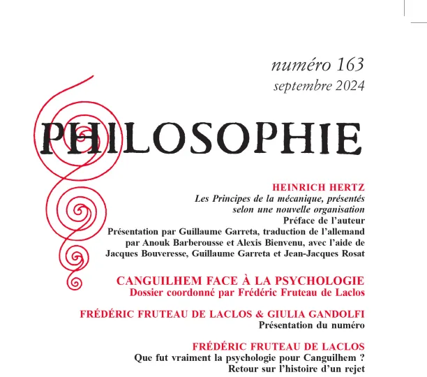 Philosophie n°163 : Dossier Canguilhem face à la psychologie